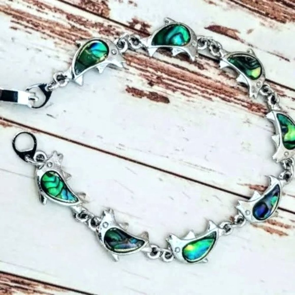 Dolphin Abalone Shell Bracelet